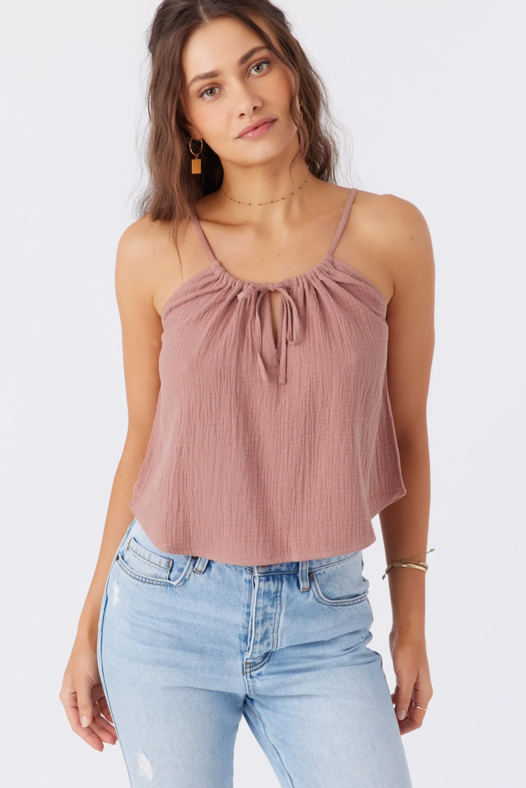 ANYA CRINKLE DOUBLE GAUZE TANK TOP