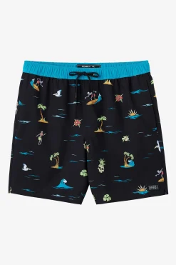 BOY'S HERMOSA ELASTIC WAIST 16" SWIM TRUNKS
