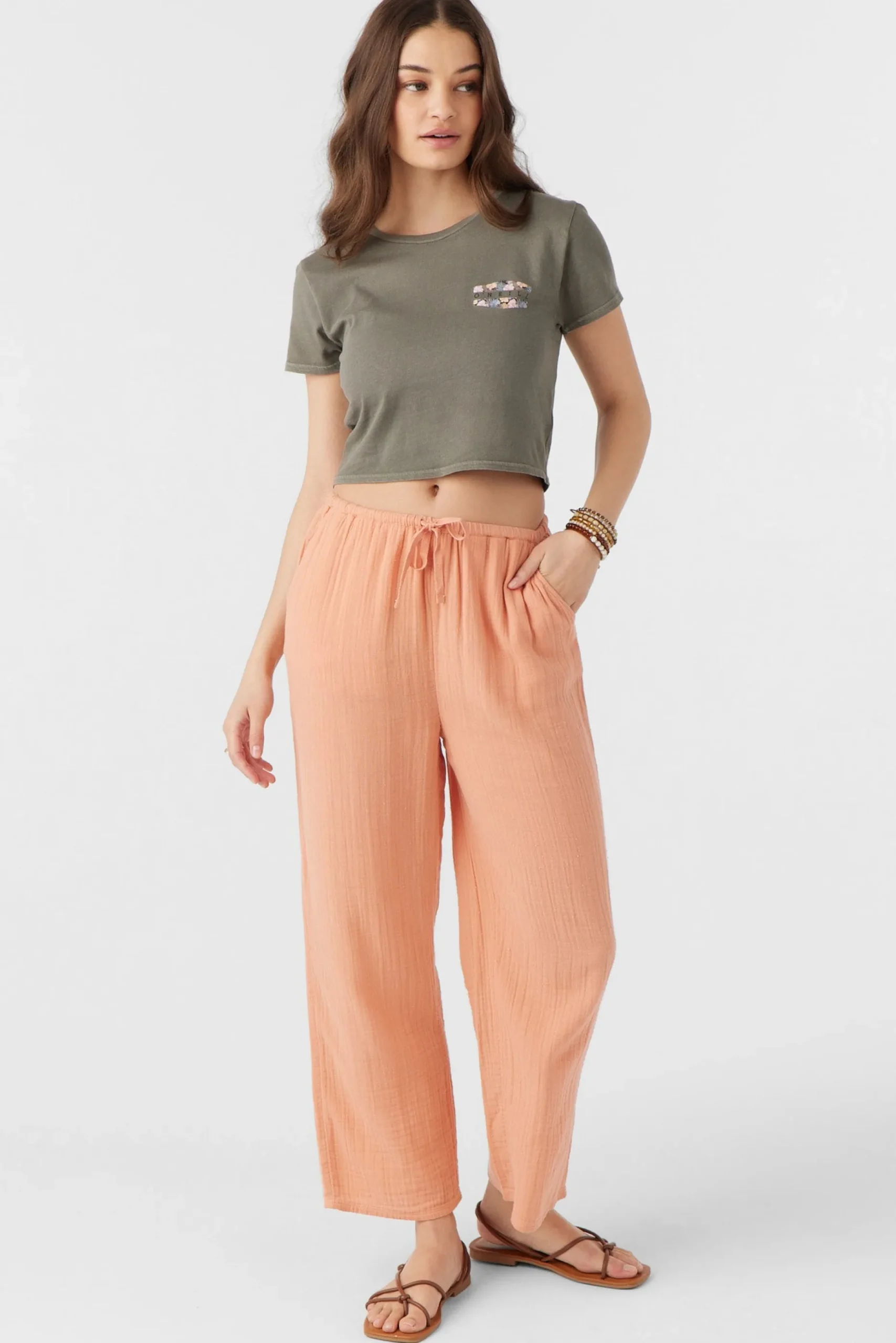BRENDA CRINKLE DOUBLE GAUZE BEACH PANTS