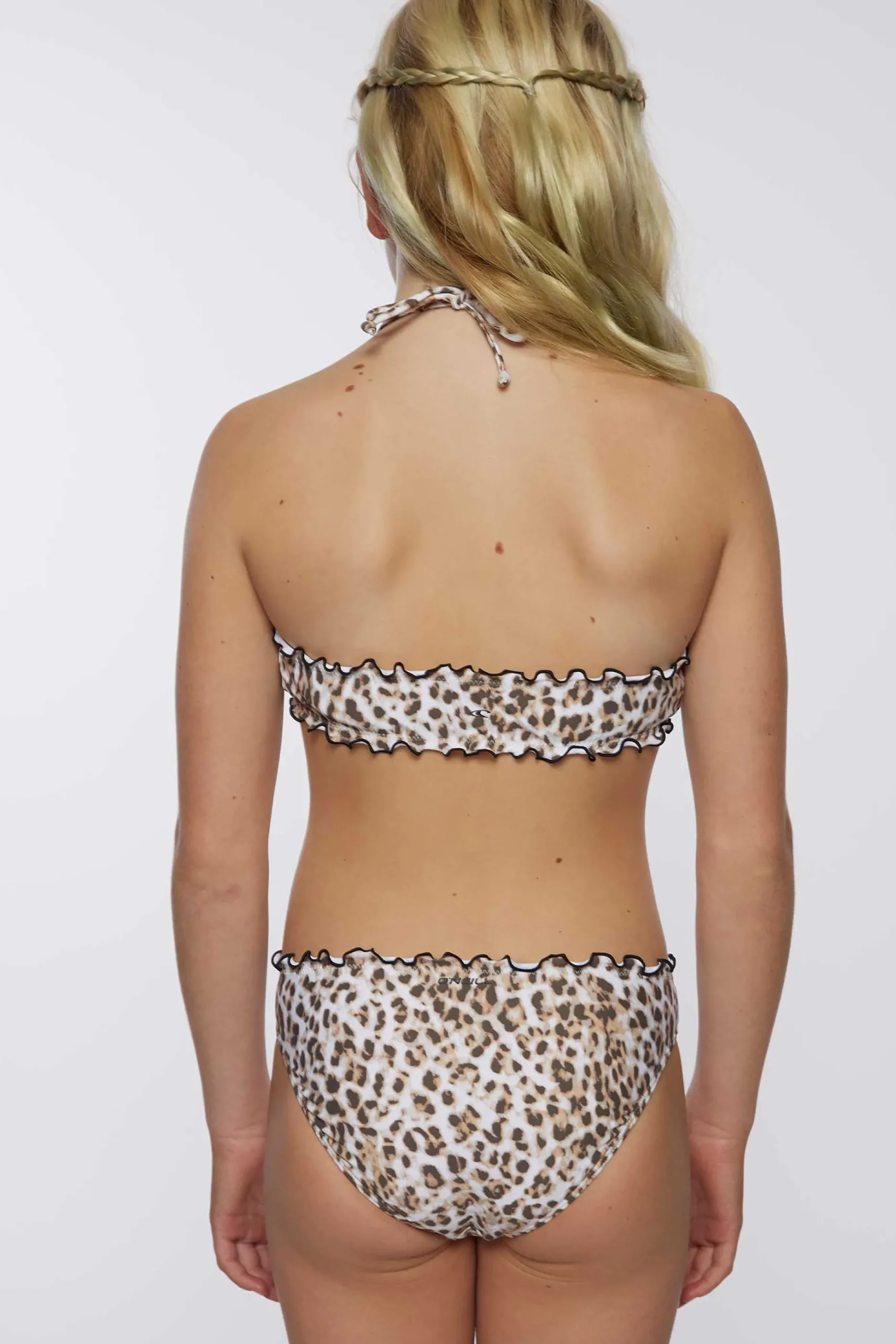 GIRL'S LEO RUFFLE EDGE HI-NECK SWIM SET