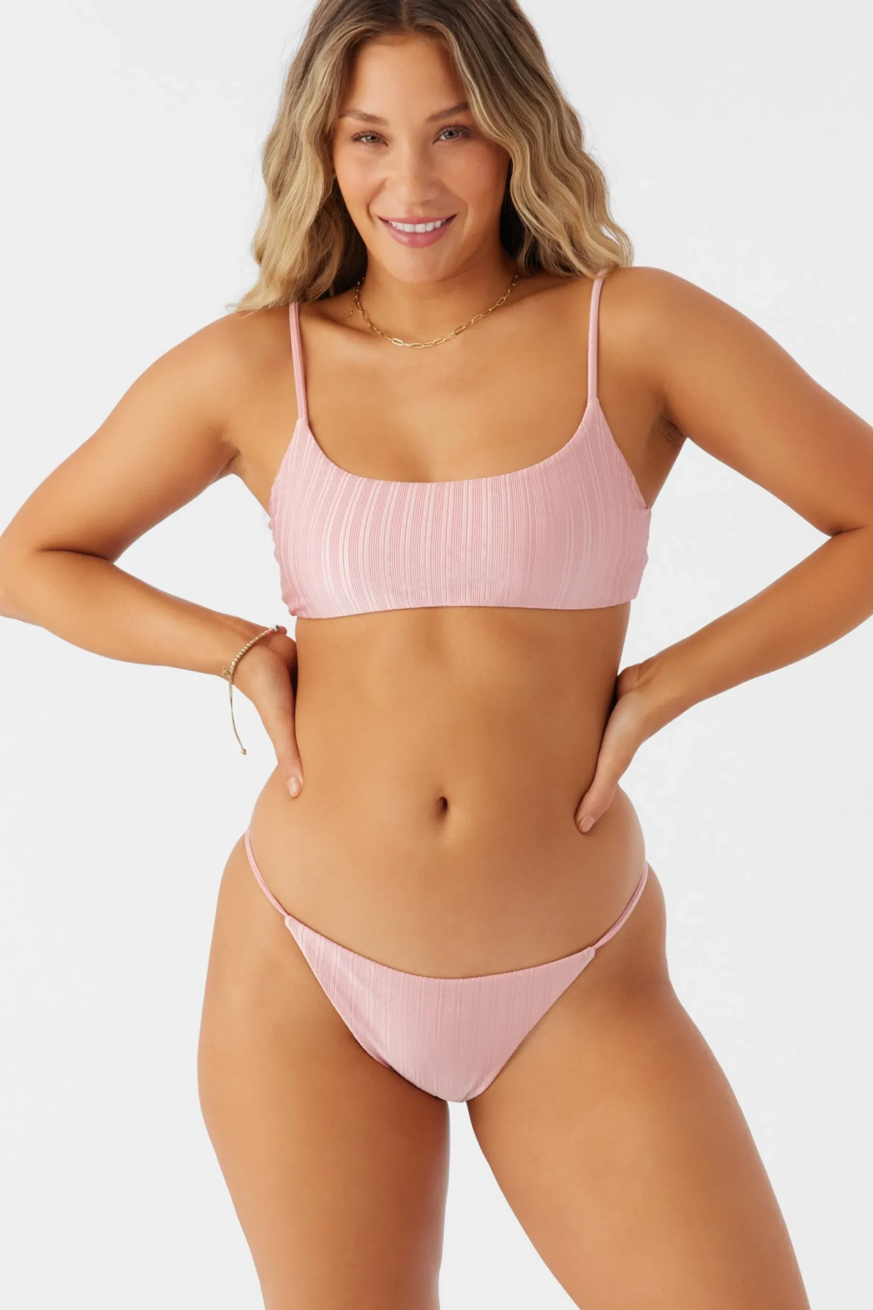 MIZI METALLIC RIB SURFSIDE BRALETTE TOP