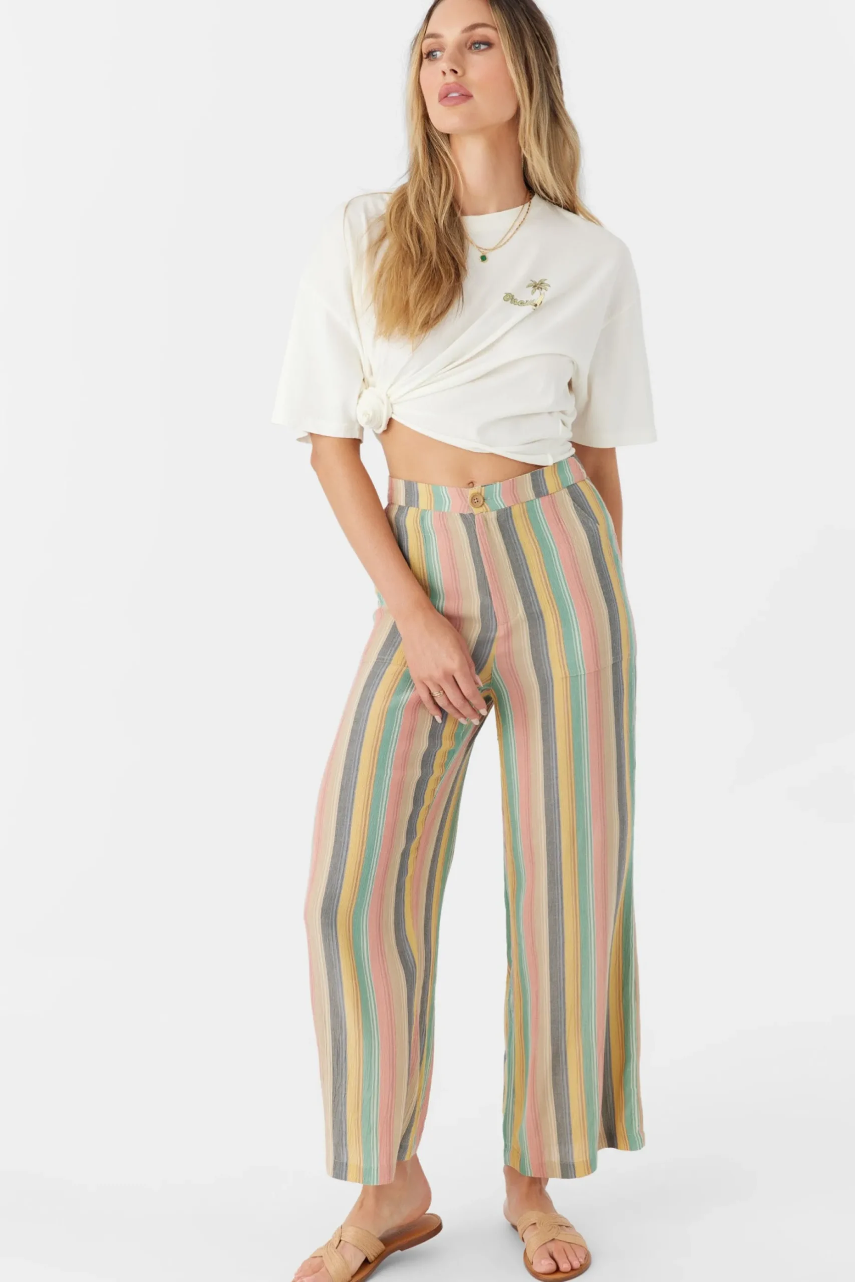 RYLAN BEACHBOUND STRIPE WIDE LEG PANTS