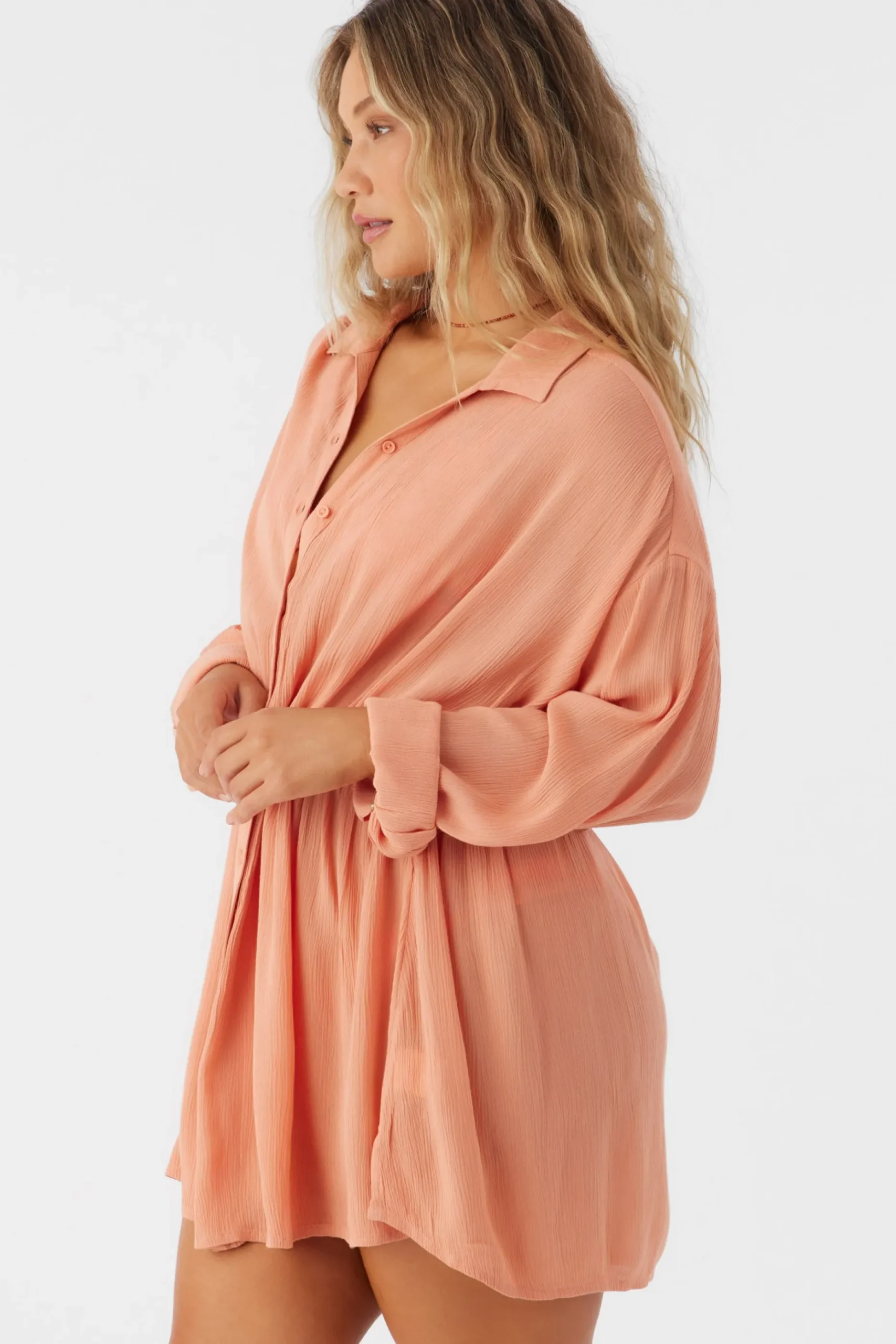 SALTWATER SOLIDS CAMI SWIM COVER-UP