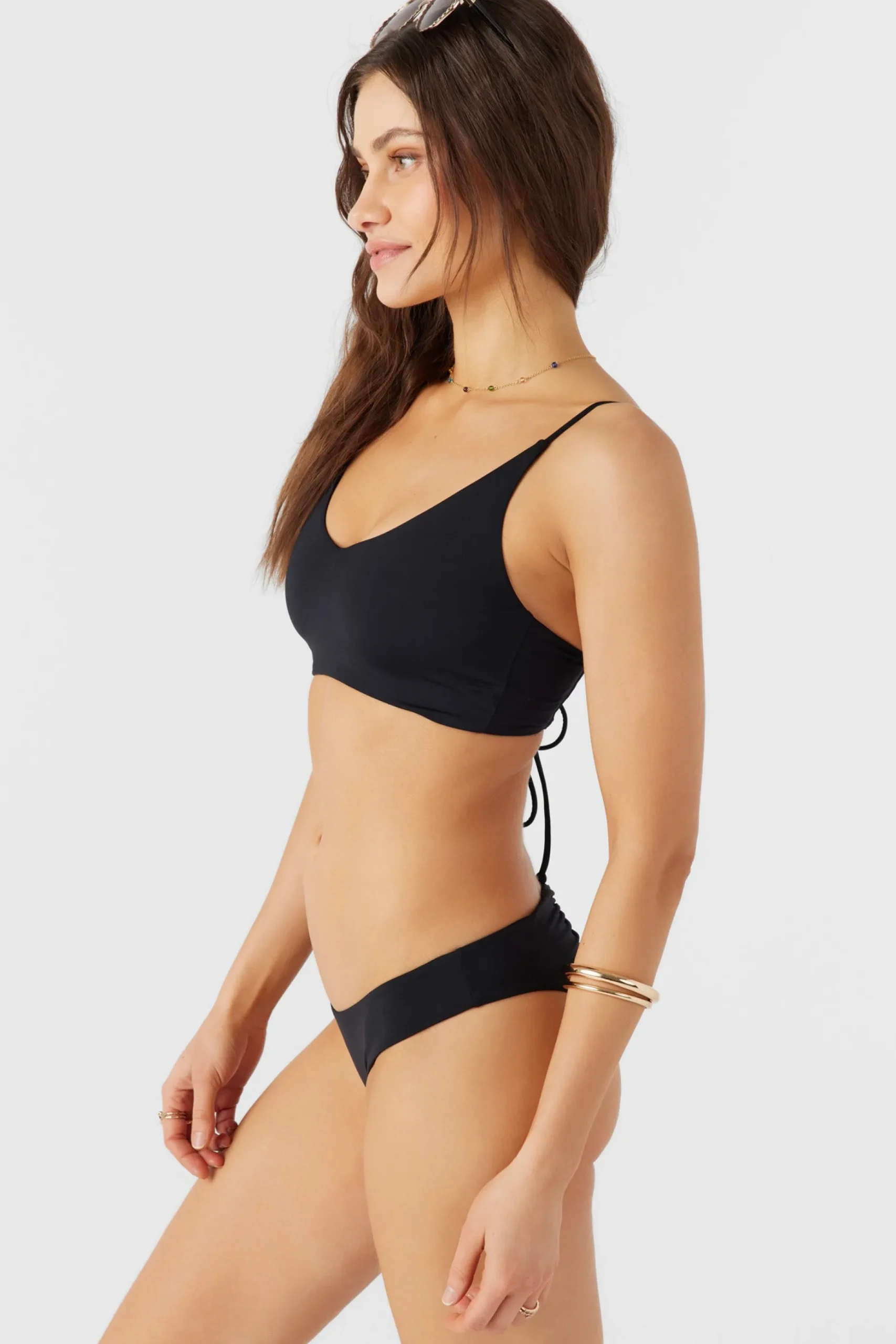 SALTWATER SOLIDS MIDDLES LONGLINE BRALETTE TOP